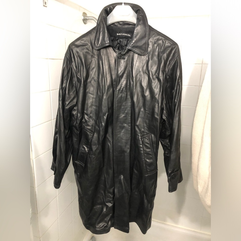 Rugby North America Vintage Matrix leather car coat trench made in Canada